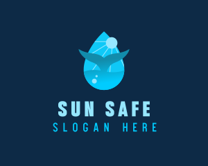 Sun Whale Tail Droplet logo design