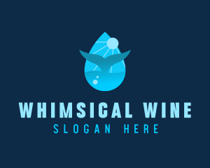 Sun Whale Tail Droplet logo design