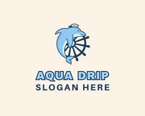 Aqua Sailor Dolphin logo design