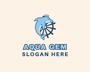 Aqua Sailor Dolphin logo design