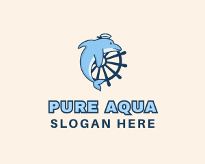 Aqua Sailor Dolphin logo design