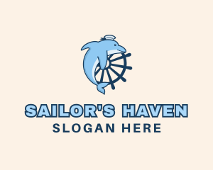 Aqua Sailor Dolphin logo design