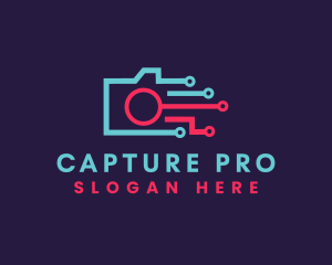 Futuristic Digital Camera logo design