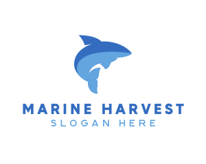 Shark Fish Marine logo design