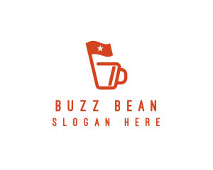 Coffee Flag Cup logo design