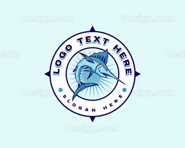 Fish Marlin Seafiood Logo