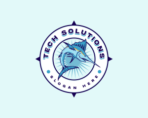 Fish Marlin Seafiood logo