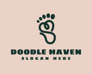 Scribble Foot Massage logo design