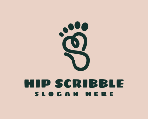 Scribble Foot Massage logo design