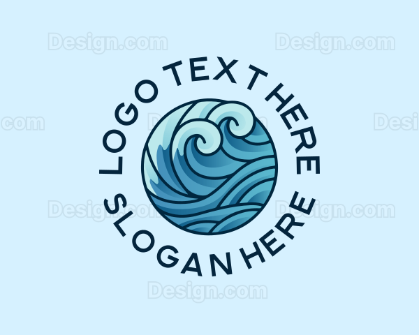 Ocean Water Wave Logo