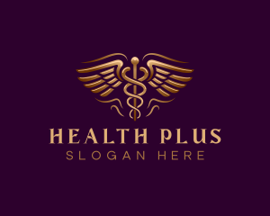 Caduceus Health Wings logo design