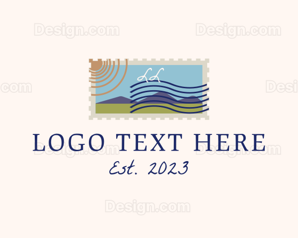 Retro Letter Stamp Logo