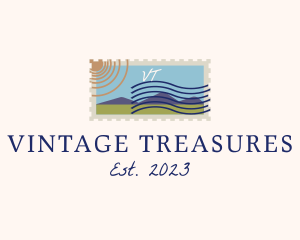 Retro Letter Stamp logo