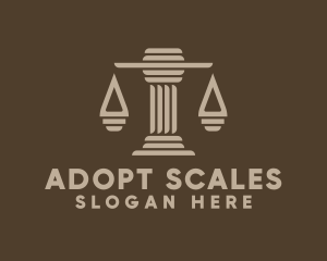 Justice Scale Pillar logo design