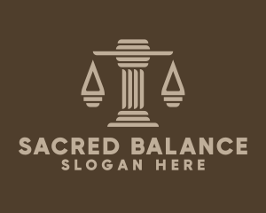 Justice Scale Pillar logo design