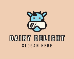 Cute Cow Eyeglasses logo design