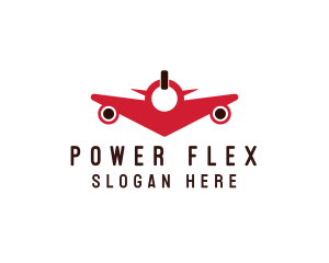 Power Button Airplane logo design