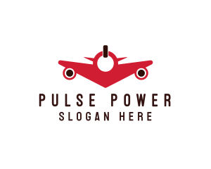 Power Button Airplane logo design