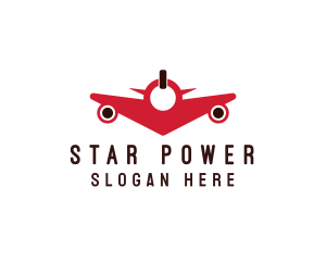 Power Button Airplane logo design