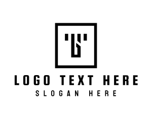 Simple Abstract Square logo design