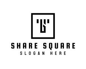 Simple Abstract Square logo design