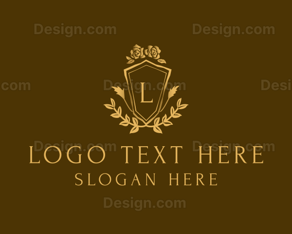 Gold Fashion Royal Shield Logo