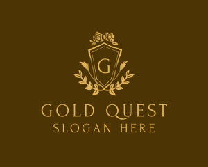 Gold Fashion Royal Shield  logo design