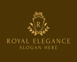 Gold Fashion Royal Shield  logo design