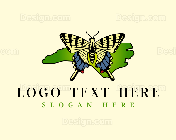 North Carolina Butterfly Insect Logo