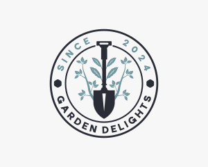 Gardener Shovel Landscaper logo design