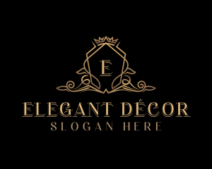 Elegant Crown Shield logo design