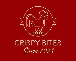 Red Yellow Chicken Rooster logo