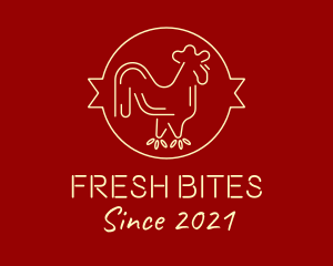 Red Yellow Chicken Rooster logo