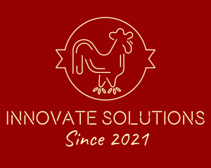 Red Yellow Chicken Rooster logo