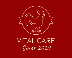 Red Yellow Chicken Rooster logo