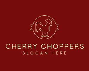 Red Yellow Chicken Rooster logo design