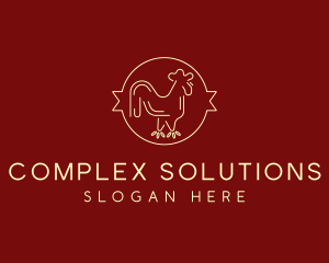 Red Yellow Chicken Rooster logo design