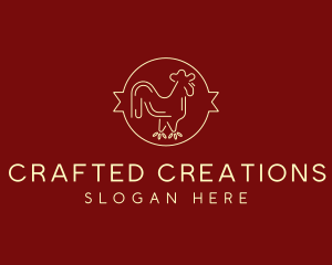 Red Yellow Chicken Rooster logo design