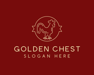 Red Yellow Chicken Rooster logo design