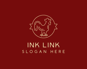 Red Yellow Chicken Rooster logo design