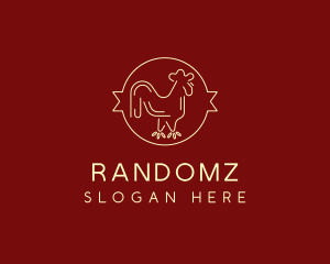 Red Yellow Chicken Rooster logo design