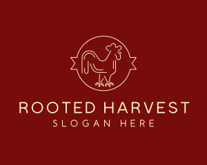 Red Yellow Chicken Rooster logo design