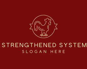 Red Yellow Chicken Rooster logo design