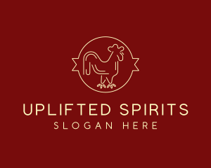 Red Yellow Chicken Rooster logo design