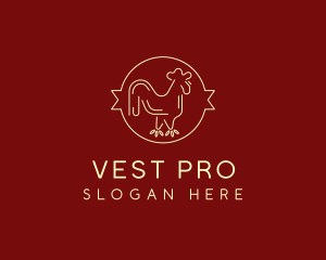 Red Yellow Chicken Rooster logo design