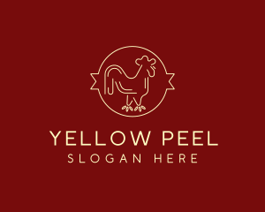 Red Yellow Chicken Rooster logo design