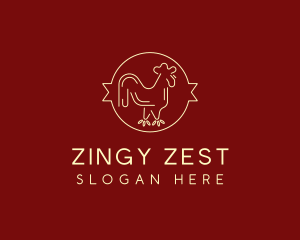 Red Yellow Chicken Rooster logo design