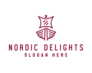 Norse Sailing Boat logo design