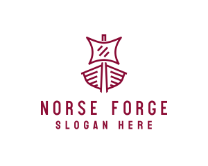 Norse Sailing Boat logo design