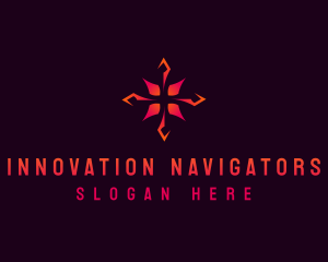 Navigation Compass Cross logo design